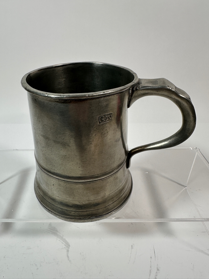 Antique English Pewter Pint Mug 4 1/4'H Appraised at $185 [Photo 3]