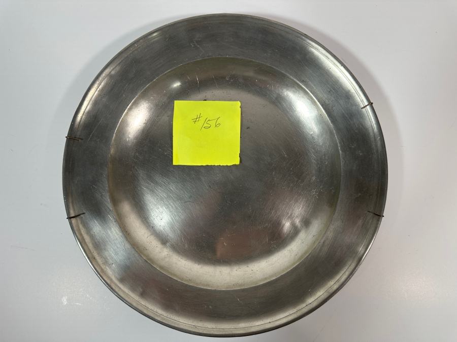 Antique English Pewter Circular Charger	Circa 18th Century Hallmarked 'MSE' (Active 1771-1801) 13 3/8'D Appraised at $720 [Photo 2]