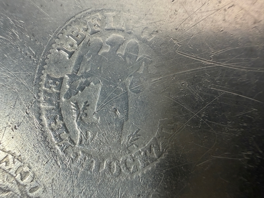 Antique Continental German Pewter Plate Marked 'I.B. Finck.' 8.5'D Appraised at $780 [Photo 10]