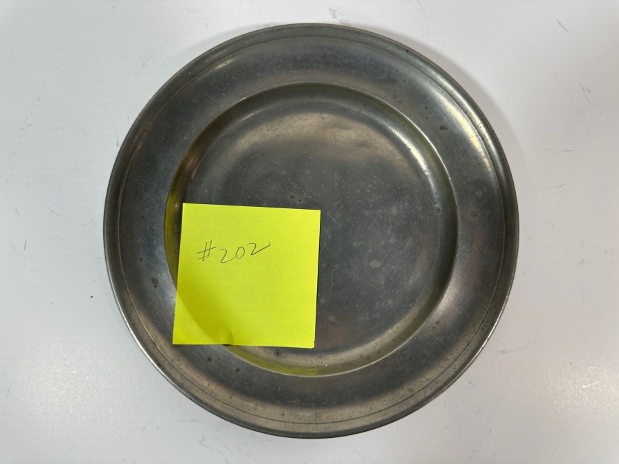 Antique Continental German Pewter Plate Marked 'I.B. Finck.' 8.5'D Appraised at $780 [Photo 2]