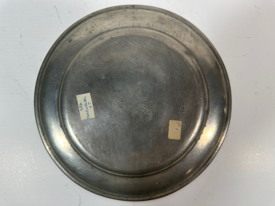 Antique Continental German Pewter Plate Marked 'I.B. Finck.' 8.5'D Appraised at $780 [Photo 5]