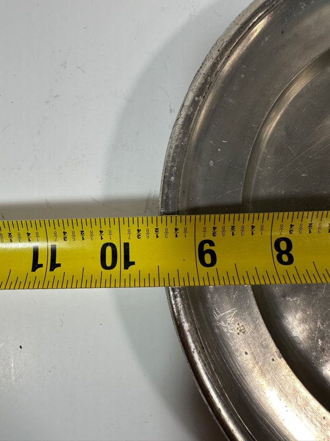 Antique English Pewter Plate Marked 'Langen' Dated '1822' and Monogrammed 'W.C.' 9.5'D Appraised at $785 [Photo 7]