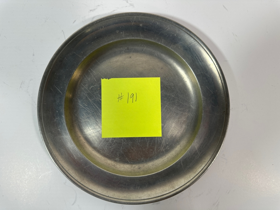 Antique Continental German Pewter Plate Marked with a Crown and 'DK' and Stampled 'I.T. Shoreder' 8 7/8'D Appraised at $100 [Photo 2]