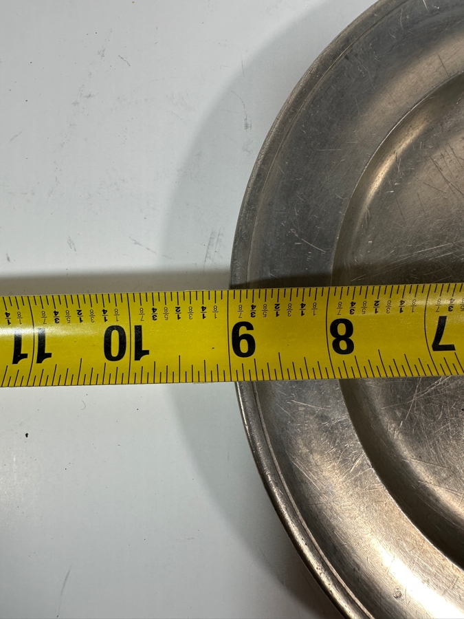 Antique Continental German Pewter Plate Marked with a Crown and 'DK' and Stampled 'I.T. Shoreder' 8 7/8'D Appraised at $100 [Photo 6]