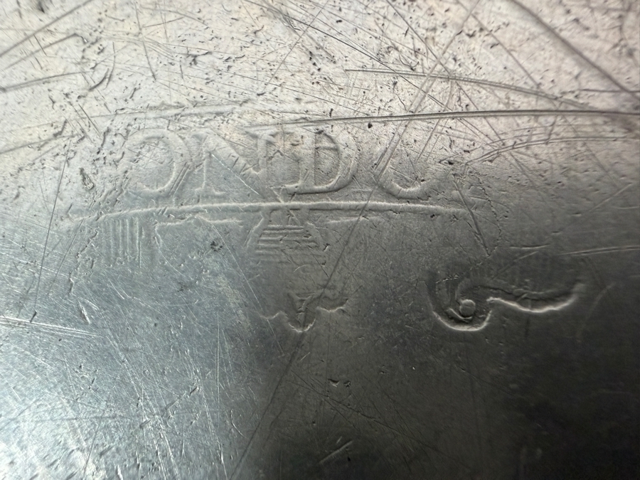 Antique English Pewter Plate Circa 18th Century Marked 'Curtis' 8.25'D Appraised at $910 [Photo 8]