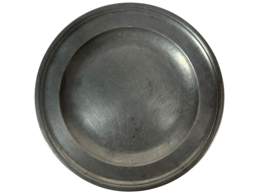 Antique English Pewter Plate Circa 18th Century Marked 'Curtis' 8.25'D Appraised at $910