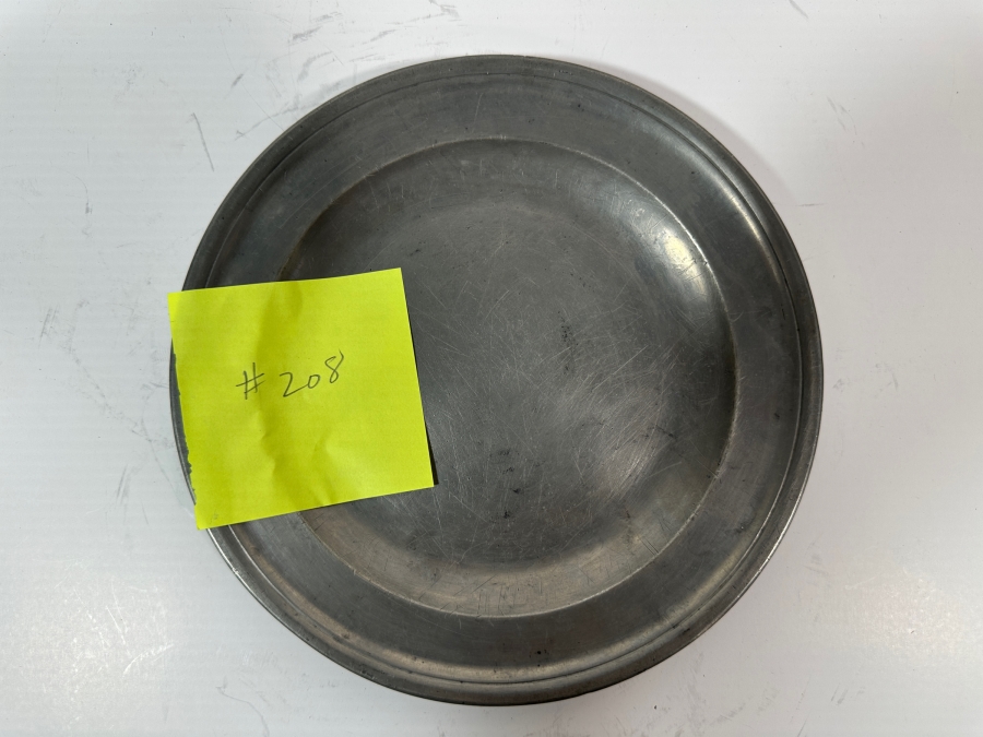 Antique English Pewter Plate Circa 18th Century Marked 'Curtis' 8.25'D Appraised at $910 [Photo 2]