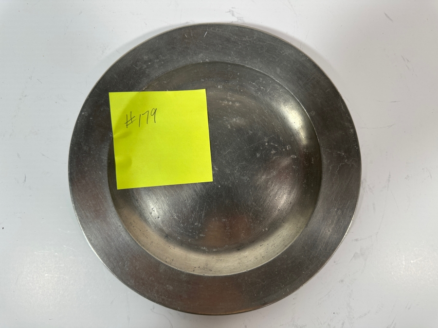 Antique English Pewter Plate Circa 20th Century Marked 'Made in London' 8 3/8'D Appraised at $490 [Photo 2]