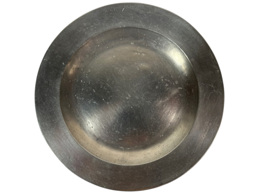 Antique English Pewter Plate Circa 20th Century Marked 'Made in London' 8 3/8'D Appraised at $490