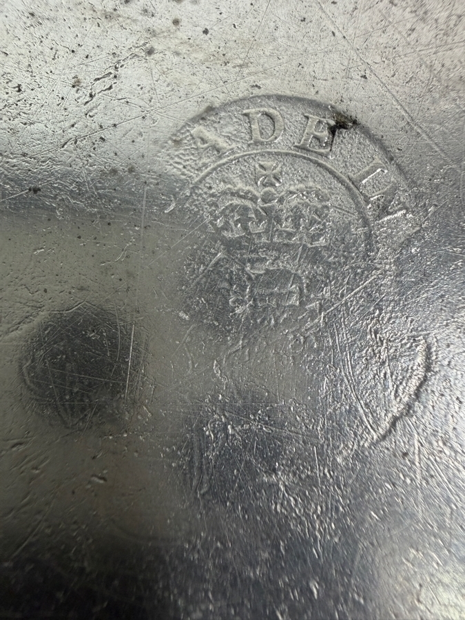 Antique English Pewter Plate Circa 20th Century Marked 'Made in London' 8 3/8'D Appraised at $490 [Photo 8]