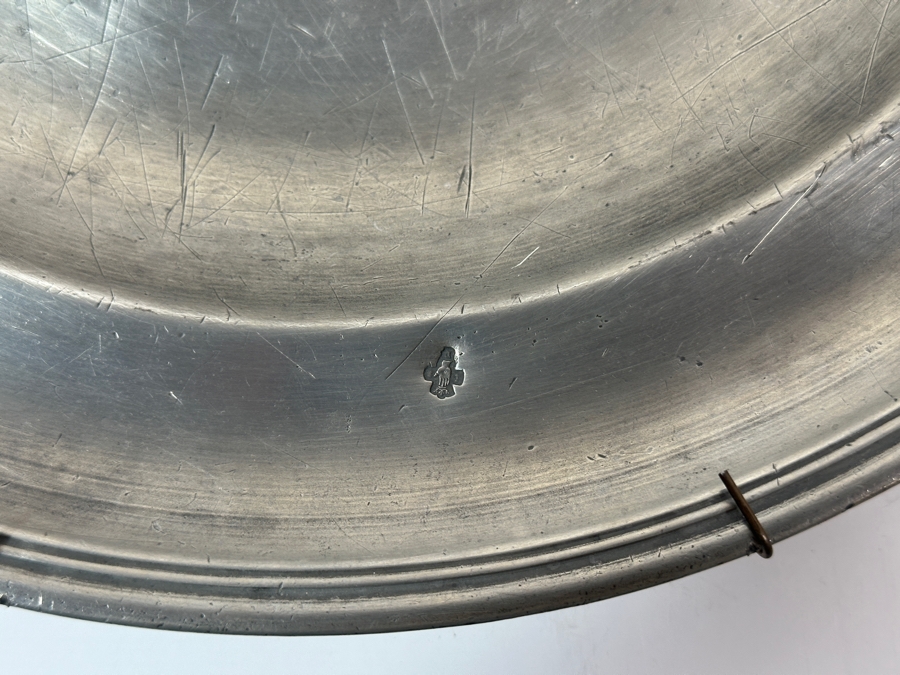 Antique English Pewter Circular Charger Circa Early 18th Century, Hallmarked 'TP' 13.75'D Appraised at $650 [Photo 5]