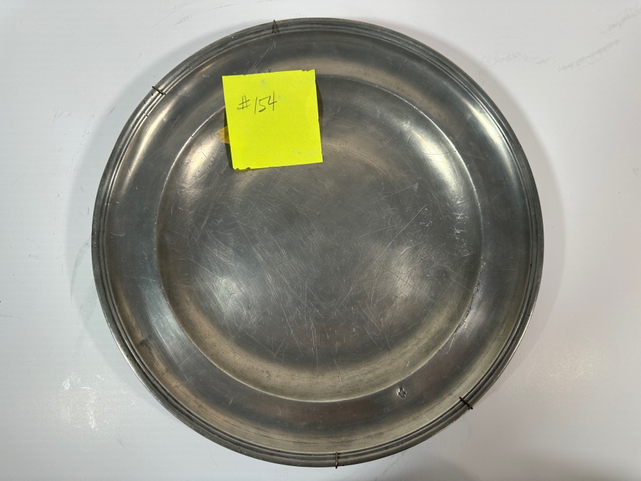 Antique English Pewter Circular Charger Circa Early 18th Century, Hallmarked 'TP' 13.75'D Appraised at $650 [Photo 2]