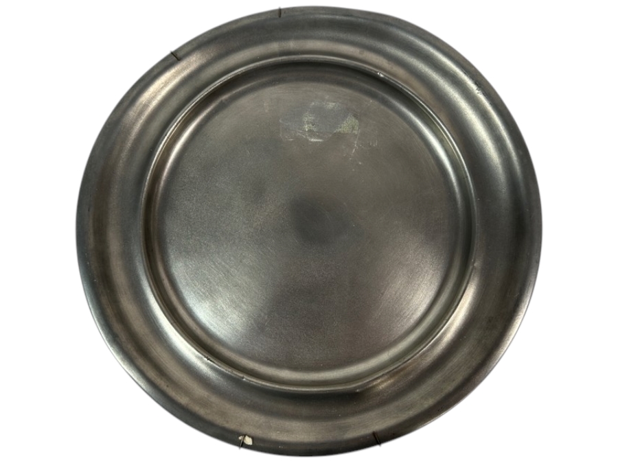 Antique Swedish Pewter Ustab Tenn Ciruclar Charger Circa 20th Century 13.5'D Appraised at $140