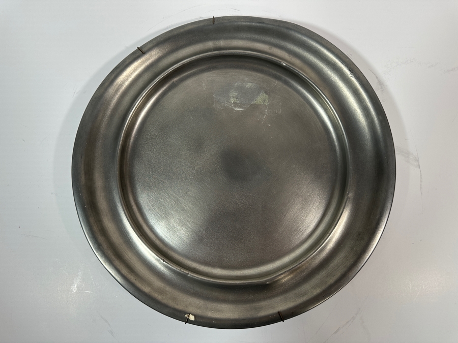 Antique Swedish Pewter Ustab Tenn Ciruclar Charger Circa 20th Century 13.5'D Appraised at $140 [Photo 3]