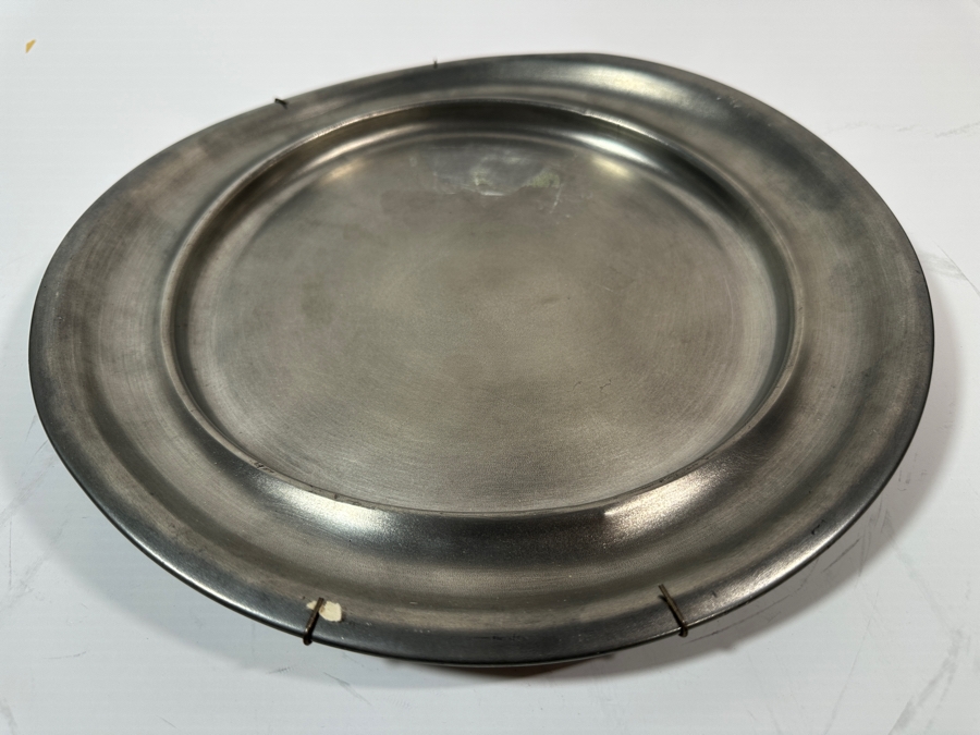 Antique Swedish Pewter Ustab Tenn Ciruclar Charger Circa 20th Century 13.5'D Appraised at $140 [Photo 4]