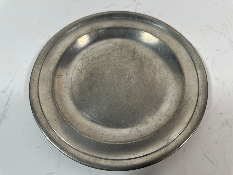 Antique English Pewter Dish Marked 'London' 8 3/8'D Appraised at $190 [Photo 4]