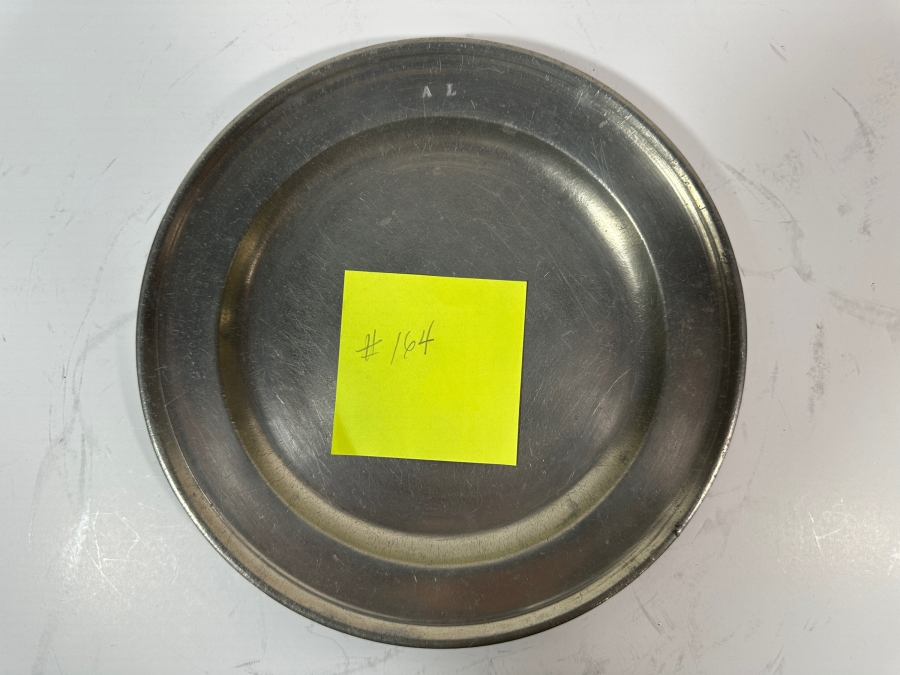 Antique English Pewter Robert & Thomas Porteus Plate Circa 18th Century Hallmarked 'Robert Porteus 1762' 9 3/8'D Appraised at $960 [Photo 2]