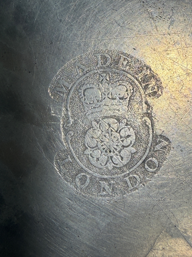 Antique English Pewter Dish Hallmarked 'TC' Marked 'Made in London' 8.24'D Appraised at $160 [Photo 7]