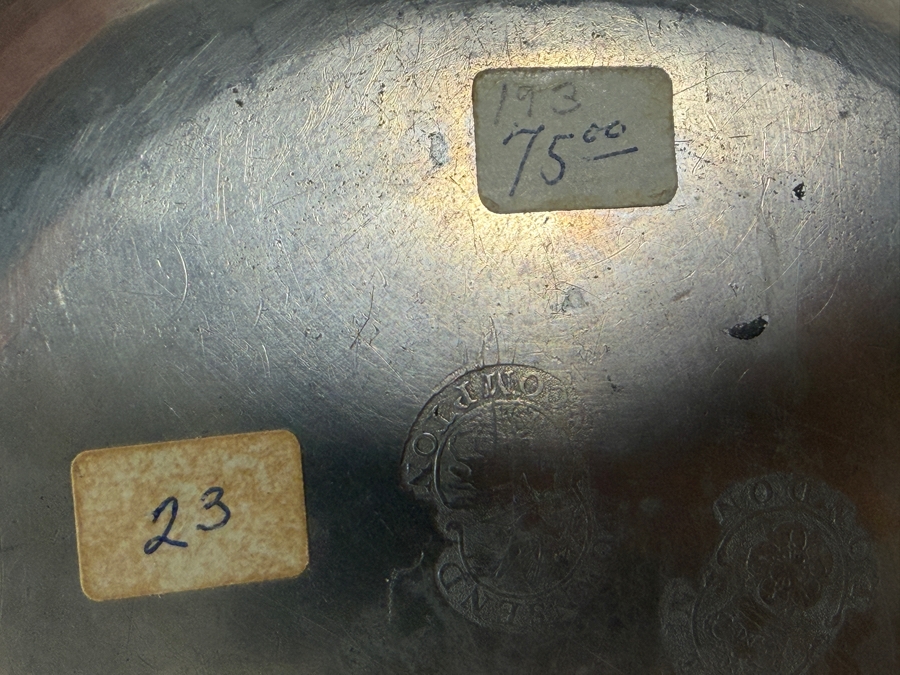 Antique English Pewter Dish Hallmarked 'TC' Marked 'Made in London' 8.24'D Appraised at $160 [Photo 11]