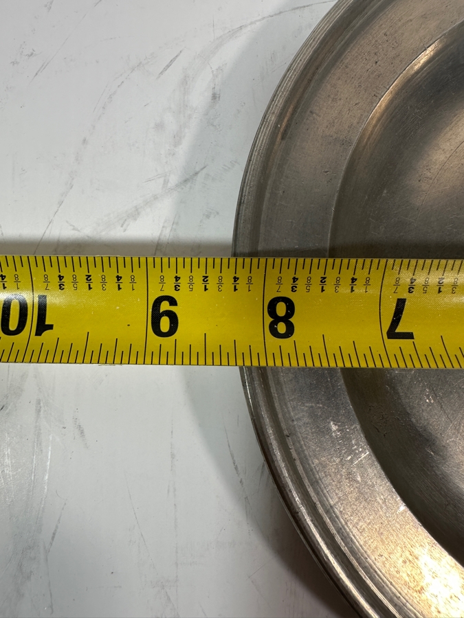 Antique English Pewter Dish Hallmarked 'TC' Marked 'Made in London' 8.24'D Appraised at $160 [Photo 6]