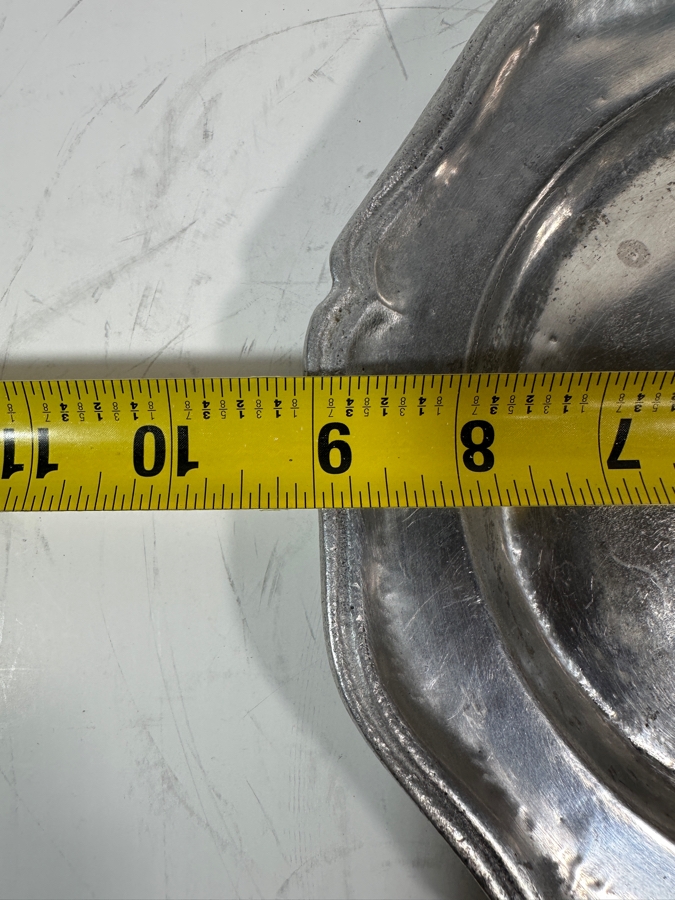 Antique Continental Pewter Plate with Scalloped Rim Marked 'RWP' 9 1/8'D Appraised at $680 [Photo 8]