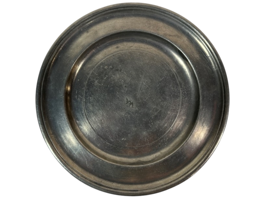 Antique English Pewter Plate 9 9/16'D Appraised at $695