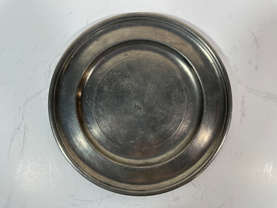 Antique English Pewter Plate 9 9/16'D Appraised at $695 [Photo 3]