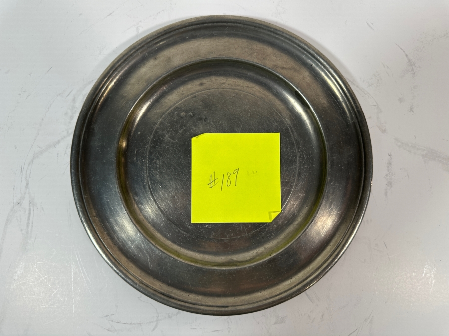 Antique English Pewter Plate 9 9/16'D Appraised at $695 [Photo 2]