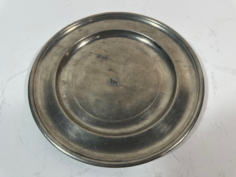 Antique English Pewter Plate 9 9/16'D Appraised at $695 [Photo 4]