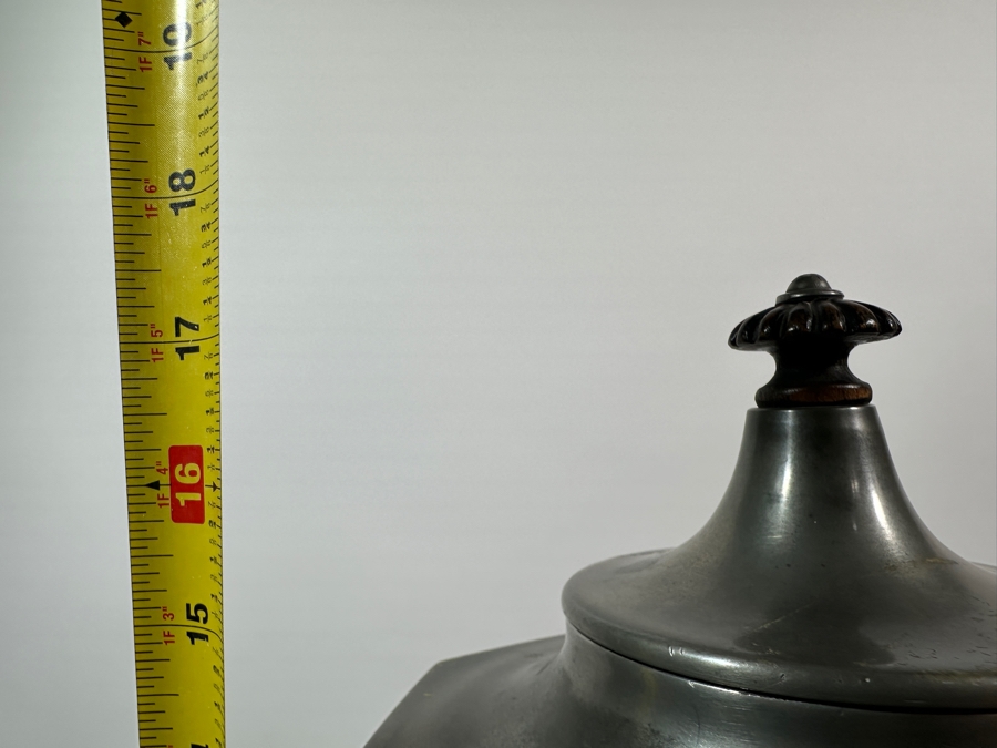 Rare Antique American Pewter Coffee Urn with Brass Spigot by Roswell Gleason, Dorchester, Mass Circa 1822-1840 - 18'H - Appraised Value of $4,800 [Photo 6]