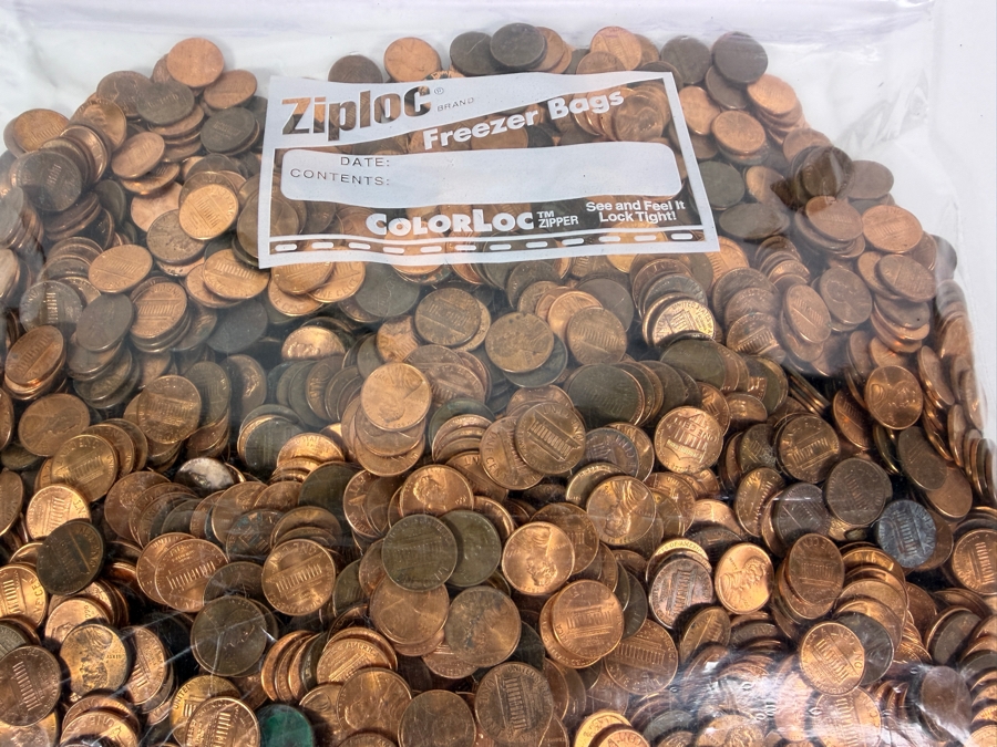 7,610g of US Lincoln Pennies of Various Years (Approximate Face Value of $25-$30) [Photo 8]