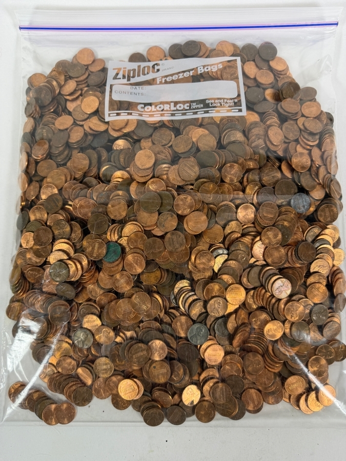 7,610g of US Lincoln Pennies of Various Years (Approximate Face Value of $25-$30) [Photo 6]