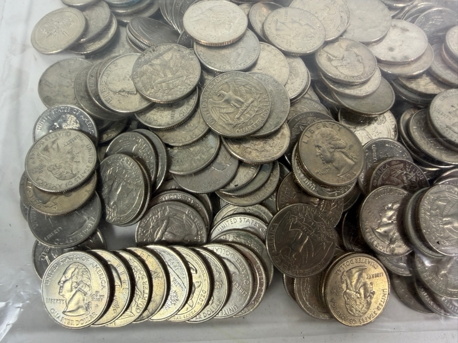 Large Bag of US Washington Quarters of Various Years 3,426g - Approximate Face Value of Quarters is $151 [Photo 2]