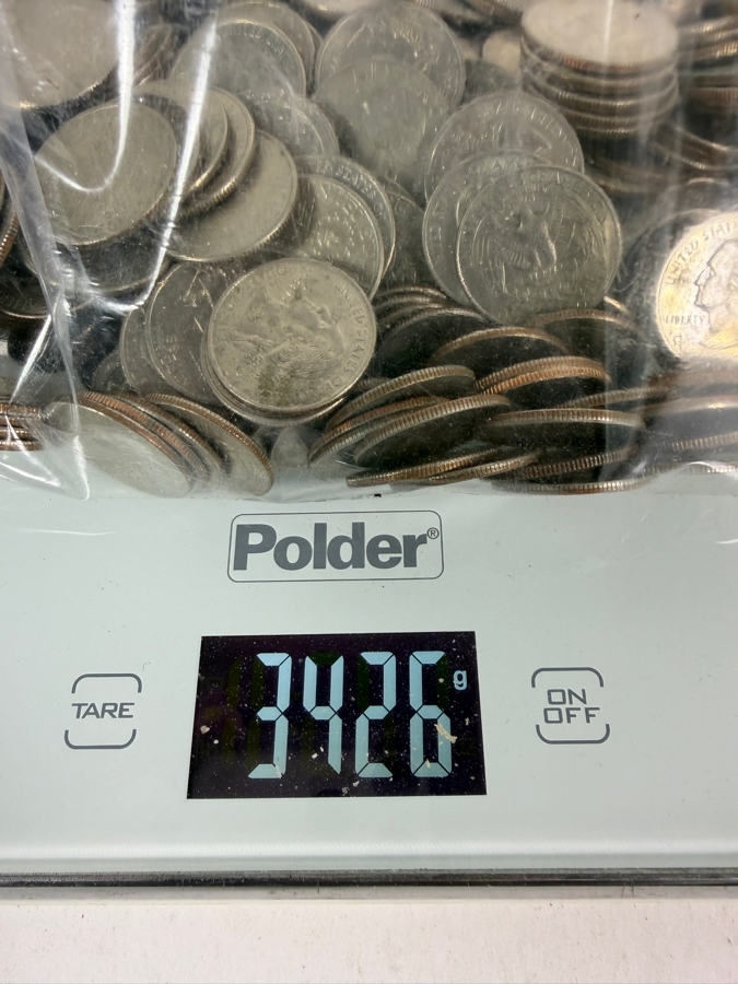 Large Bag of US Washington Quarters of Various Years 3,426g - Approximate Face Value of Quarters is $151 [Photo 9]