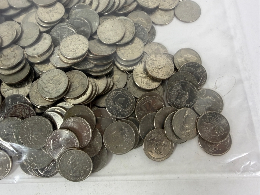 Large Bag of US Washington Quarters of Various Years 3,426g - Approximate Face Value of Quarters is $151 [Photo 3]