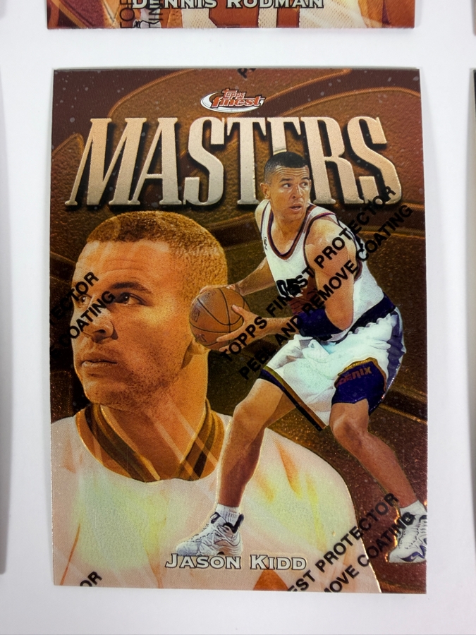 (6) 1997-98 Topps Finest Bronze Masters NBA Basketball Trading Cards with Protective Coatings Featuring Charles Barkley, Dennis Rodman, Shaquille O'Neal, David Robinson, Jason Kidd and Allen Iverson [Photo 6]