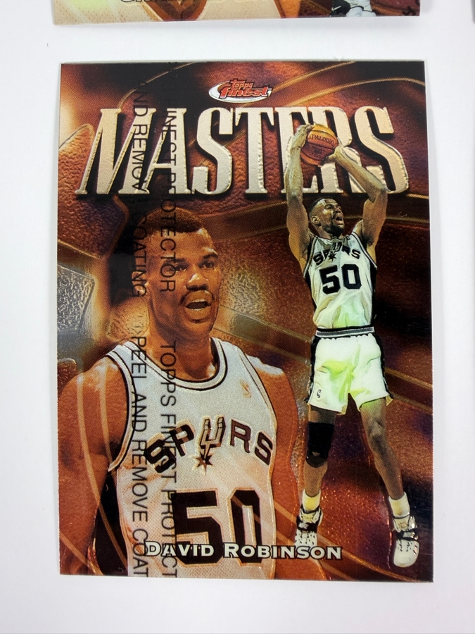 (6) 1997-98 Topps Finest Bronze Masters NBA Basketball Trading Cards with Protective Coatings Featuring Charles Barkley, Dennis Rodman, Shaquille O'Neal, David Robinson, Jason Kidd and Allen Iverson [Photo 5]