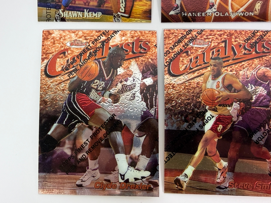(6) 1997-98 Topps Finest NBA Basketball Trading Cards with Protective Coatings Featuring Tim Duncan's Rookie Card [Photo 5]