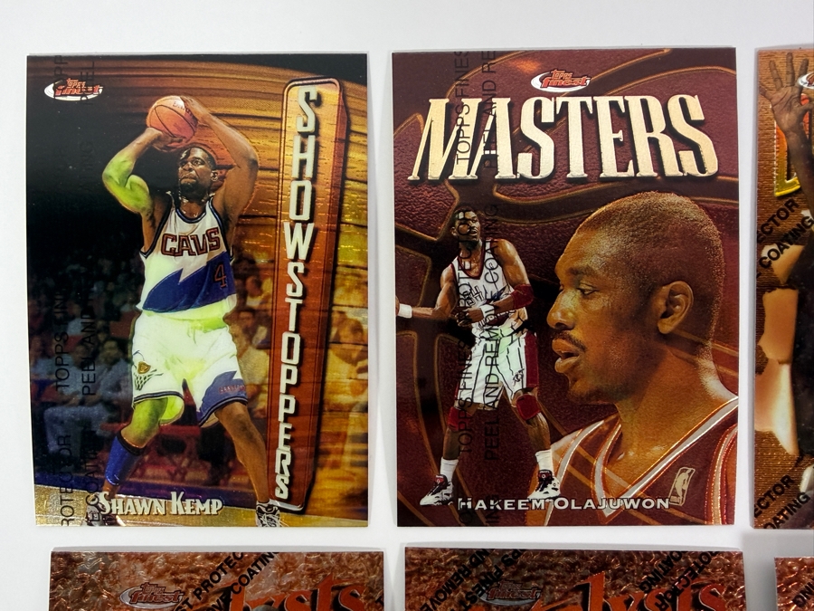 (6) 1997-98 Topps Finest NBA Basketball Trading Cards with Protective Coatings Featuring Tim Duncan's Rookie Card [Photo 2]