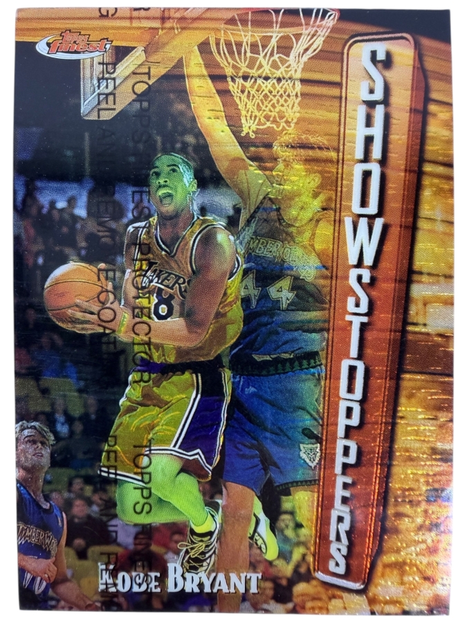 1997-98 Topps Finest NBA Basketball Trading Card Kobe Bryant #262 'Showstoppers' with Protective Coating
