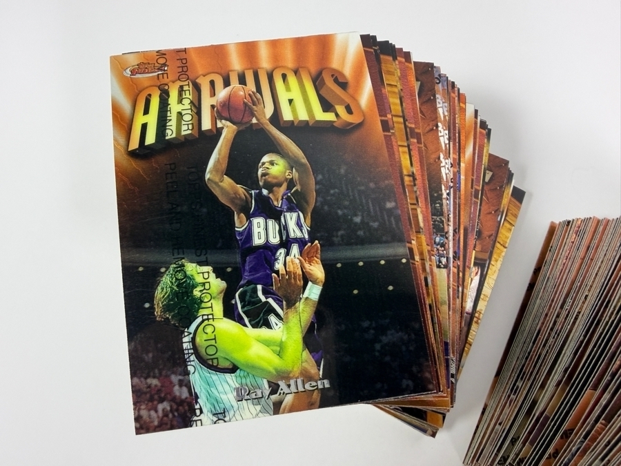 Large Lot of 1997-98 Topps Finest NBA Basketball Trading Cards with Protective Coatings [Photo 3]