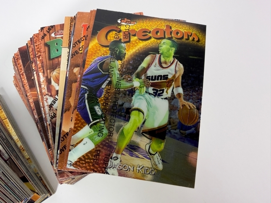 Large Lot of 1997-98 Topps Finest NBA Basketball Trading Cards with Protective Coatings [Photo 2]