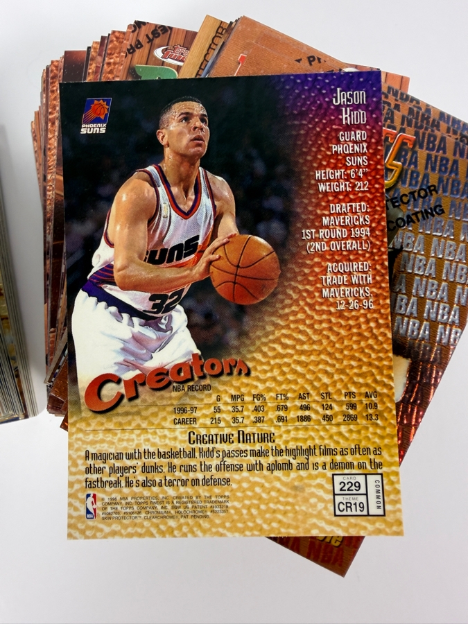 Large Lot of 1997-98 Topps Finest NBA Basketball Trading Cards with Protective Coatings [Photo 6]