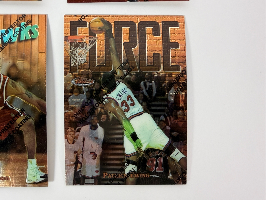 (6) 1997-98 Topps Finest NBA Basketball Trading Cards with Protective Coatings Featuring Scottie Pippen, Grant Hill, David Robinson, Kevin Garnett, Allen Iverson and Patrick Ewing [Photo 4]