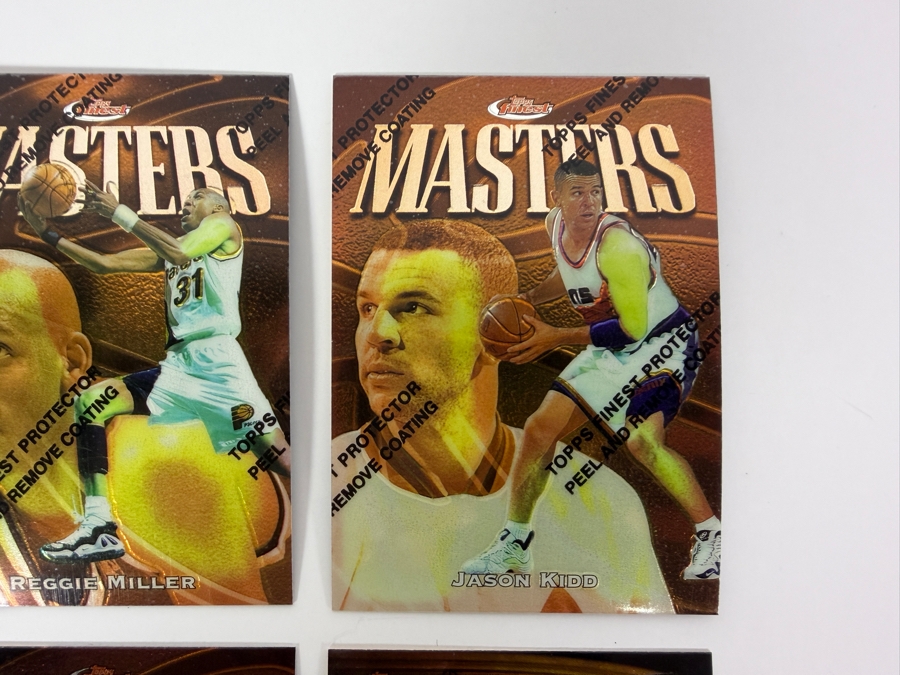(6) 1997-98 Topps Finest NBA Basketball Trading Cards with Protective Coatings Featuring Shaquille O'Neal, Reggie Miller, Jason Kidd, Chris Webber, Kevin Garnett and Reggie Miller [Photo 3]