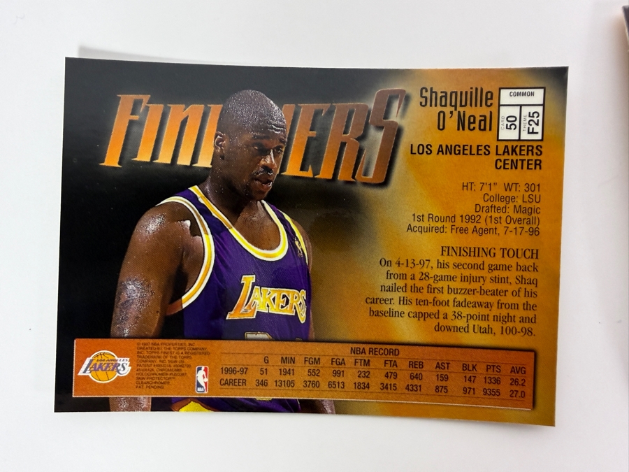 (6) 1997-98 Topps Finest NBA Basketball Trading Cards with Protective Coatings Featuring Shaquille O'Neal, Reggie Miller, Jason Kidd, Chris Webber, Kevin Garnett and Reggie Miller [Photo 6]