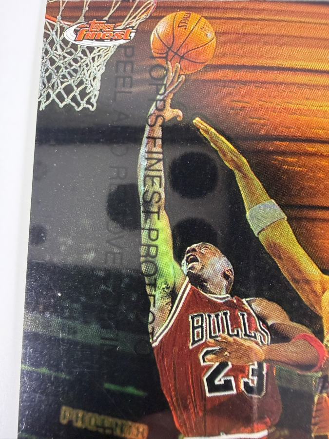 1997-98 Topps Finest NBA Basketball Trading Card Michael Jordan #271 'Showstoppers' with Protective Coating Estimate $2,000 [Photo 2]