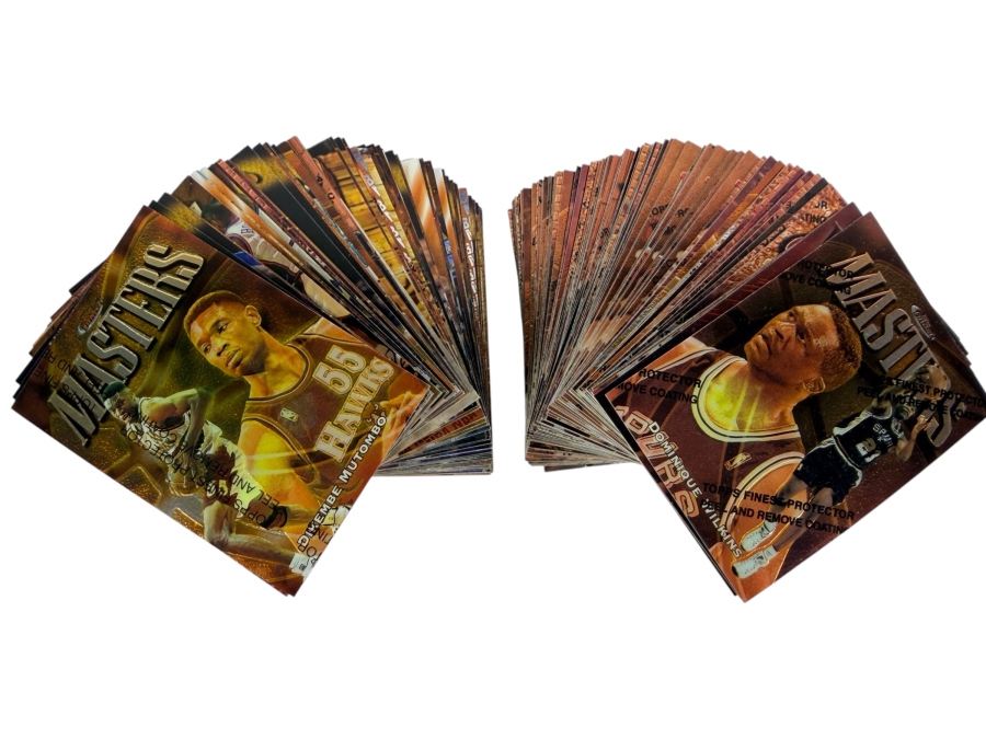 Large Lot of 1997-98 Topps Finest NBA Basketball Trading Cards with Protective Coatings