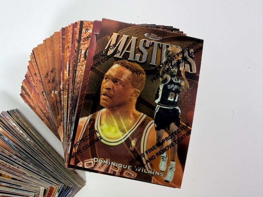Large Lot of 1997-98 Topps Finest NBA Basketball Trading Cards with Protective Coatings [Photo 4]