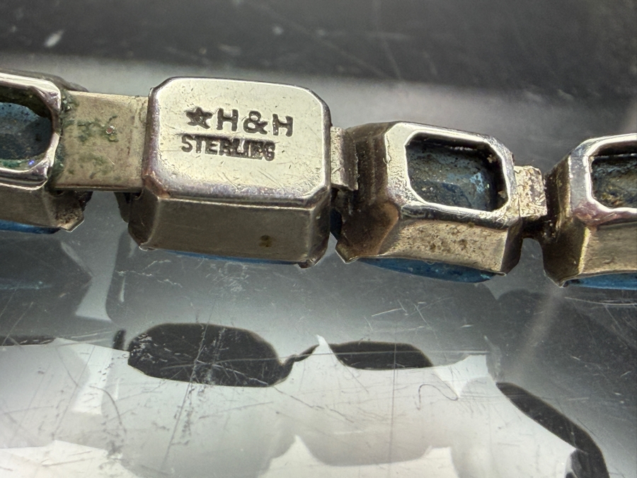 Antique Art Deco Hamilton & Hamilton Jr. Inc. H&H Sterling Silver 6.5' Bracelet 14.0g [Photo 5]